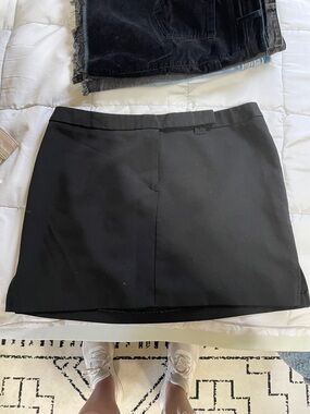 Star City Black Mini Skirt with Clean Front Seam